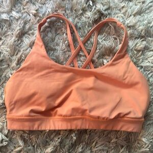 Lululemon Energy Bra, Medium support, light orange. Size 10, C/D cup. Like new